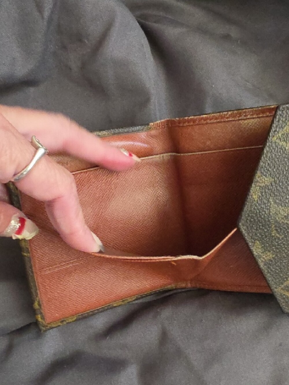 AUTHENTIC Louis Vuitton Monogram Compact Envelope Wallet - Brown/Gold Accents - Picture 9 of 13